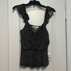 Women’s black and white polka dot blouse new with tags size M